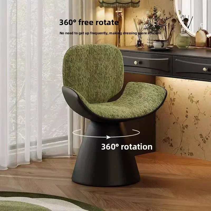 Medieval style makeup stool girls bedroom rotatable makeup chair backrest high value dresser cloakroom chair