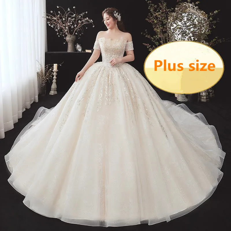 Plus Size Ivory Wedding Dress For Pregnant Off Shoulder Appliqued Lace A Line Bridal Gown Robe De Mariée Long Vestido