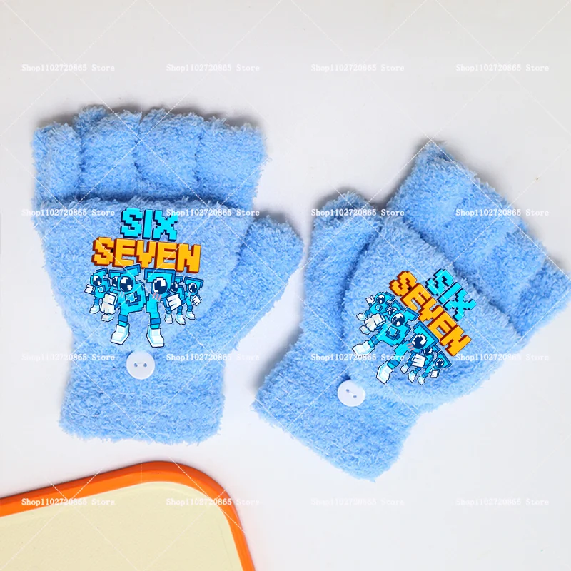 Steal A Brainrot 67 Six Seven Gloves Half-finger Flip Mittens Anime Cartoon Winter Warm Fashion Winter Accessories Birthday Gift