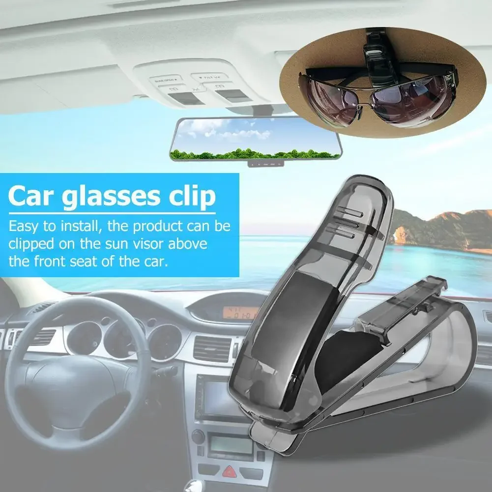 Sunglasses Clip Card Ticket Holder Space Saving Sun Visor Glasses Fastener Organizer Auto Interior Accessories