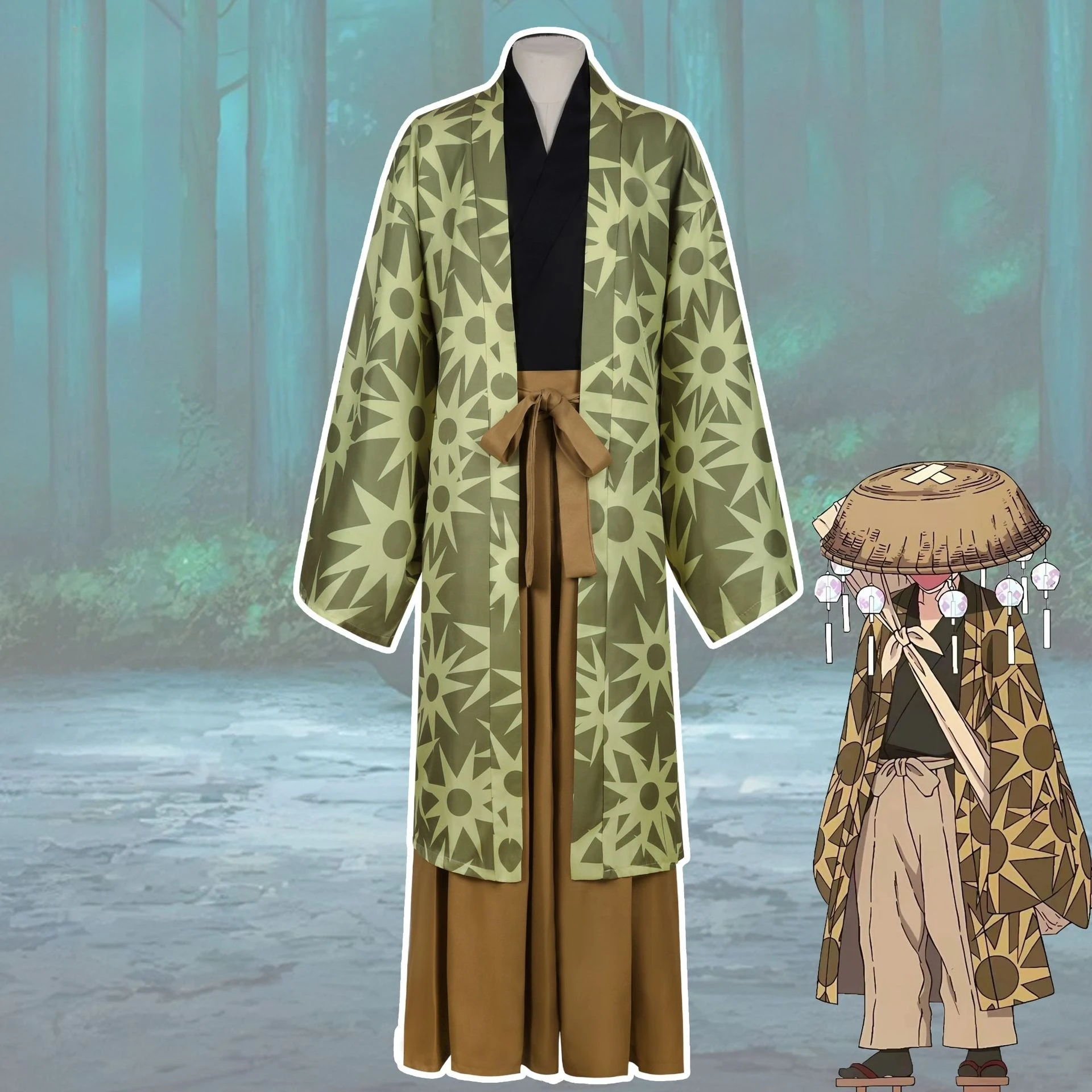 

Kimetsu Hotaru Anime Haganezuka Swordsmith Long Haori Cape Kimono Haori Kimono Jacket Cape Summer Casual Streetwear Top
