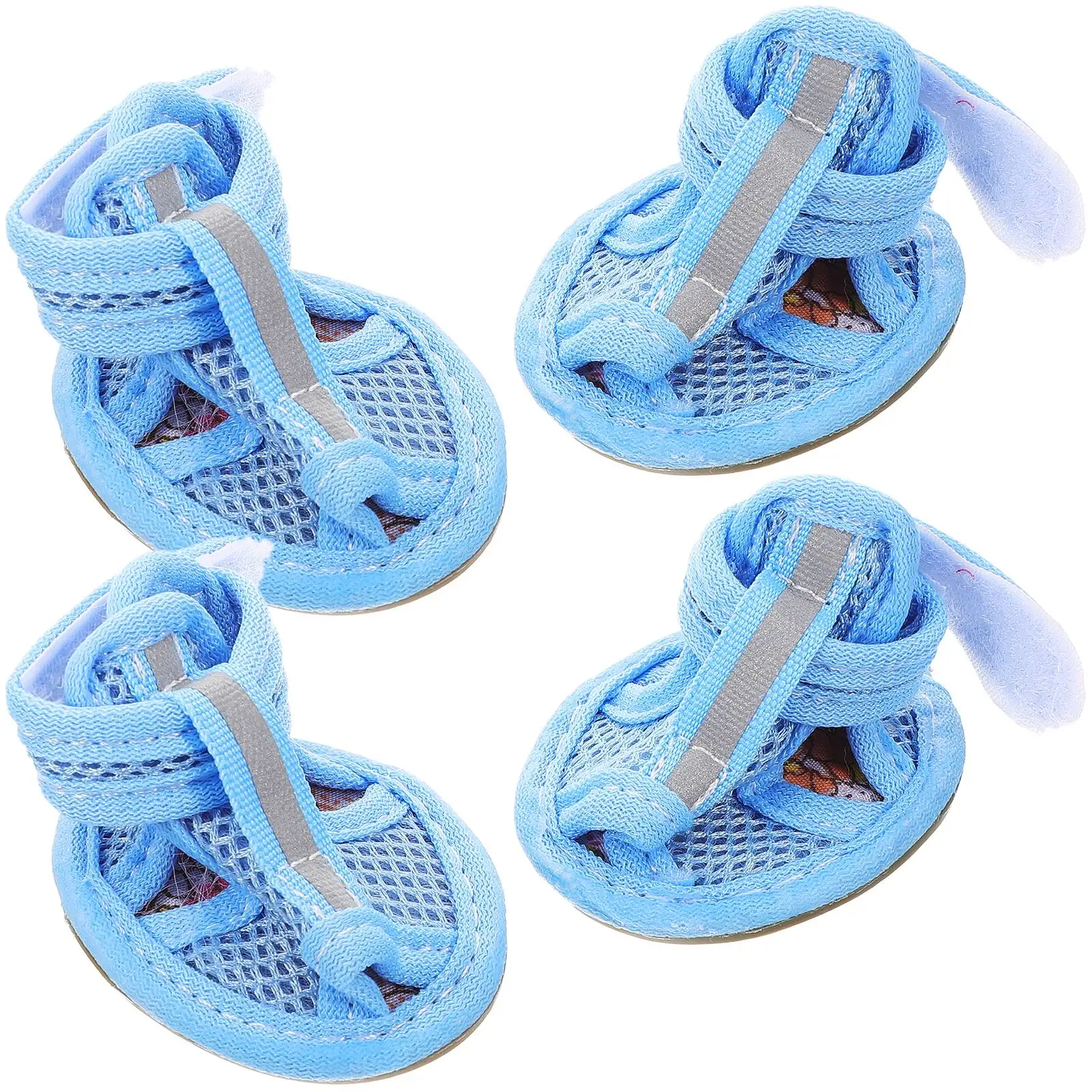 

4 Pcs Dog Shoes Summer Breathable Mesh Flexible Sole Anti-slip Paw Protection Sandals Size 5 Options Pet Supplies Dog Booties