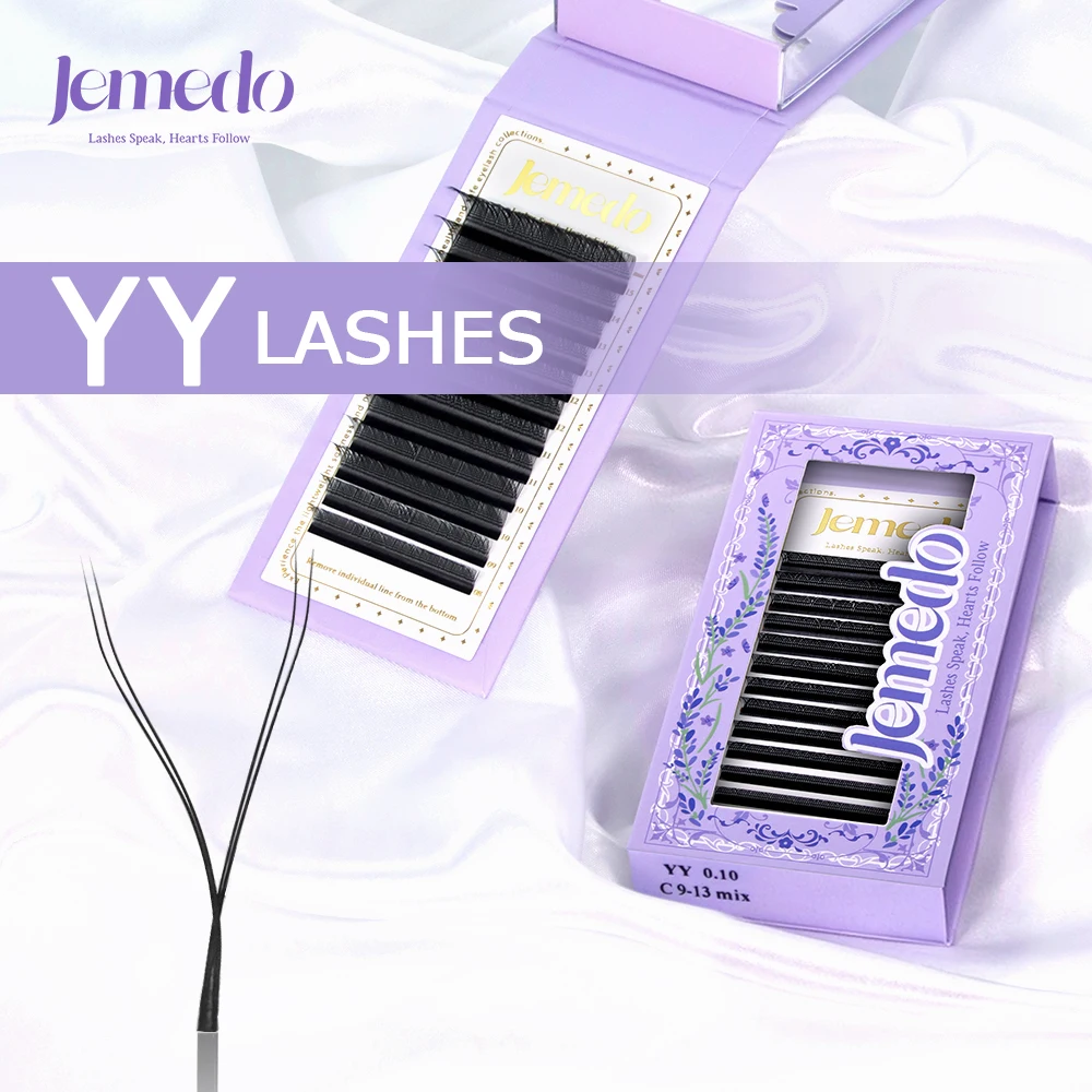 JEMEDO YY Lash Extensions C/D/M(LU) Eyelashes YY Faux Mink Premade Eyelash Extensions Natural Split Tips For Makeup Wholesale