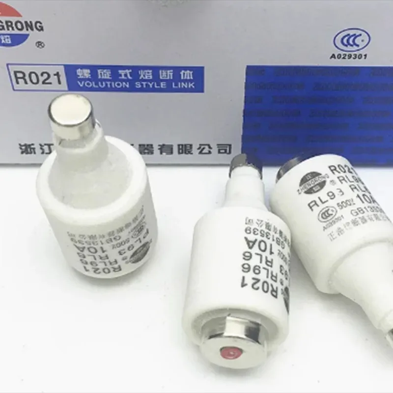 20 Stück/Los Spiralsicherung RL6-25 AC/DC 500V Zylindrische Sicherungseinsätze R021 RO21 DII Schraubkeramiksicherung 2A 4A 6A 10A 16A RL93 RL96 RL6 – Detail 3