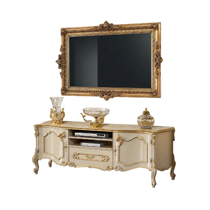 

European birch TV cabinet French court luxury locker carved decorative cabinet wine cabinet villa furniture
