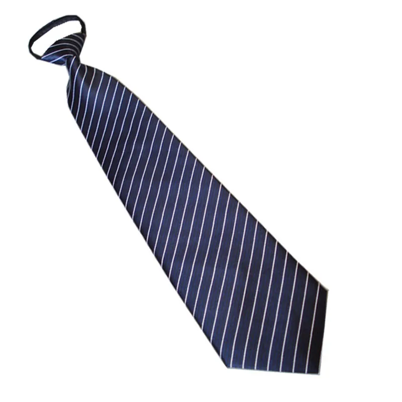 Zipper Ties for Men 8CM Neck Tie Solid Striped Polka Dots Silk Neckties Men's Automatic Zipper Tie Blue Lazy Ties