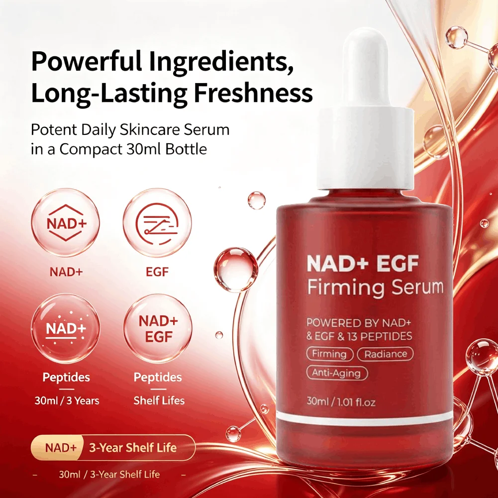 Nad+ Egf Peptide Firming Serum Anti Aging Collagen Booster Lifting Facial Serum Reduce Fine Lines Deep Hydrating Skin Care Serum