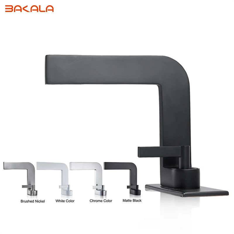 

BAKALA Matte Black Basin Faucets Modern Washbasin Faucet New Design Bathroom sink Crane Cold Hot Water Mixer Tap