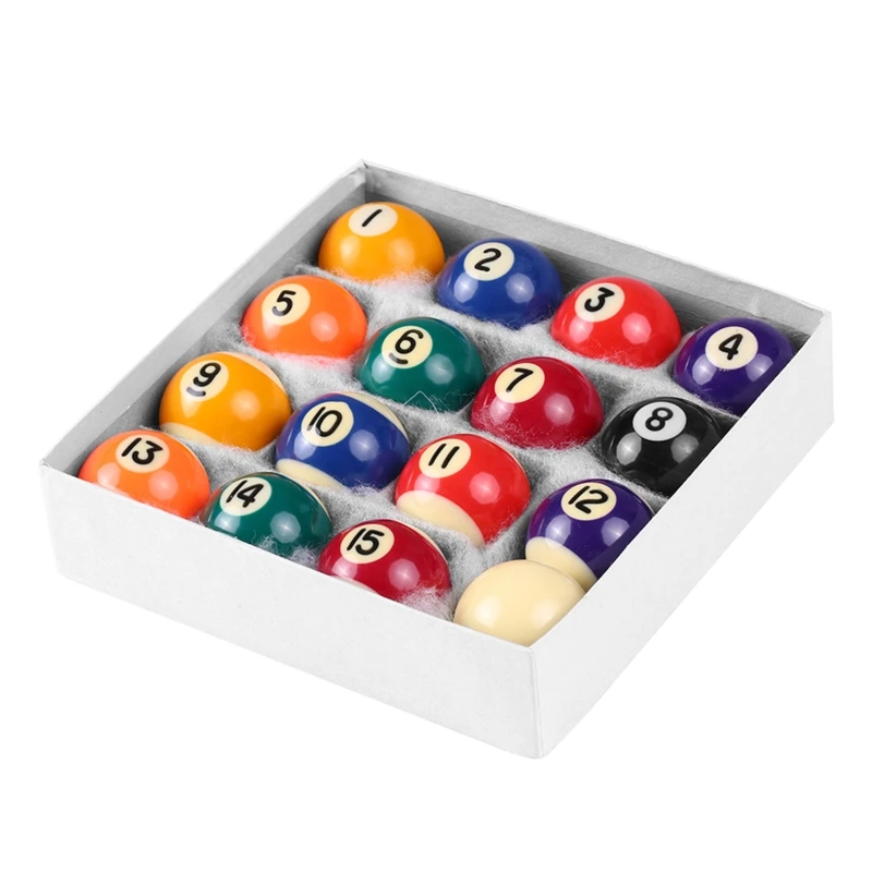 16 unids/pack Mini bola de billar de resina de poliéster 25MM/32MM/38MM juego de bolas de mesa de billar para niños juego completo de bolas de billar para niños