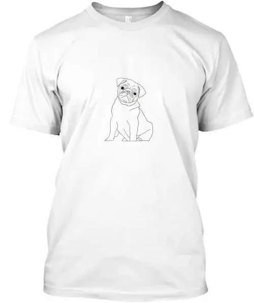 

Pug Drawing T-Shirt Made in the USA Size S to 5XL