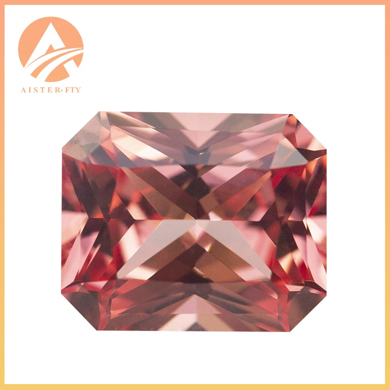 

New Radiant Cut Lab Grown Padparadscha Color Sapphire Loose Gemstone With AGL Certificate Charms for Jewelry Making