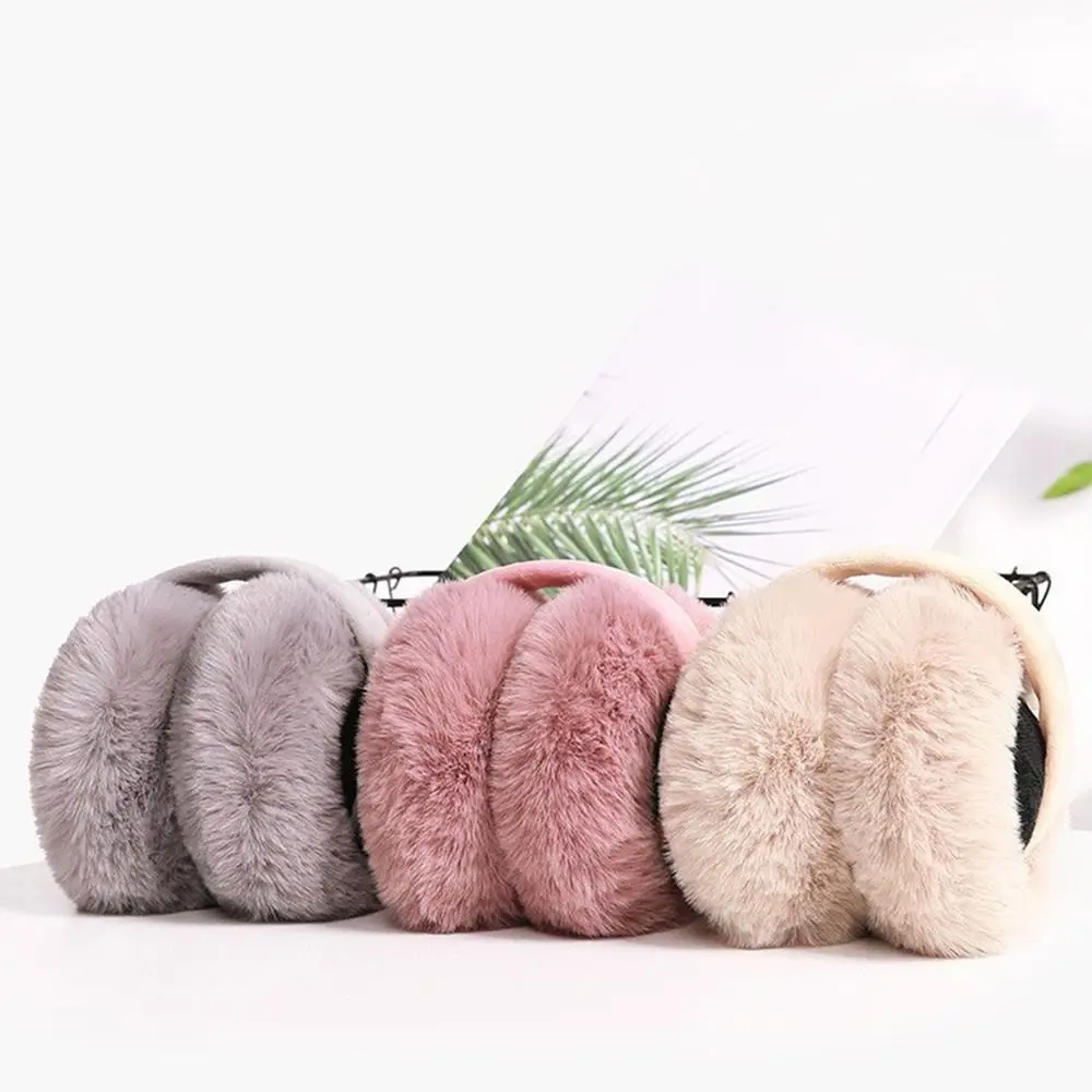 Orelha mais quente ao ar livre proteção fria da pele do falso orelha-muffs dobrável earflaps macio pelúcia earmuffs inverno quente moda cycing equipamentos