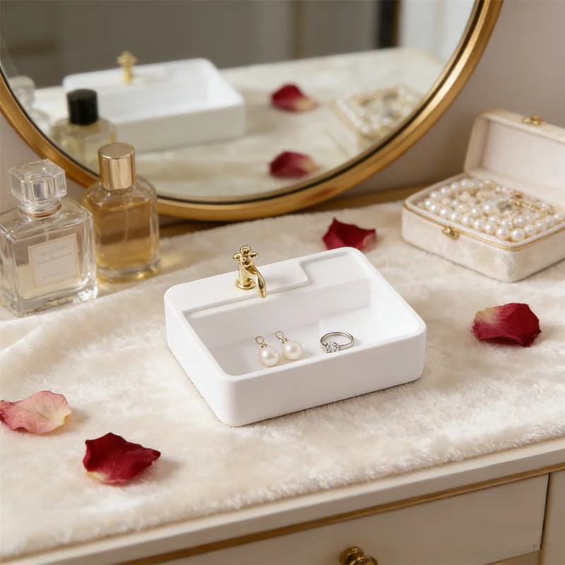 โมเดลอ่างล้างหน้าขนาด 1/12 สำหรับบ้านตุ๊กตา; อุปกรณ์ตกแต่งเฟอร์นิเจอร์บ้านตุ๊กตา