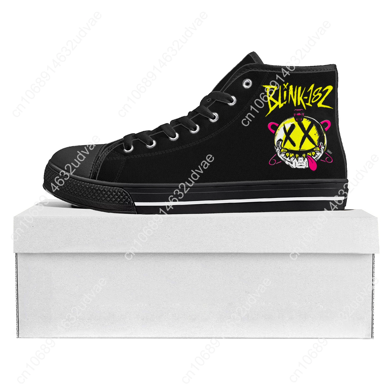 Blink-182 Popularity Punk Rock Band High Top High Quality Sneakers Mens Womens Teenager Canvas Sneaker Couple Shoes Custom Shoe