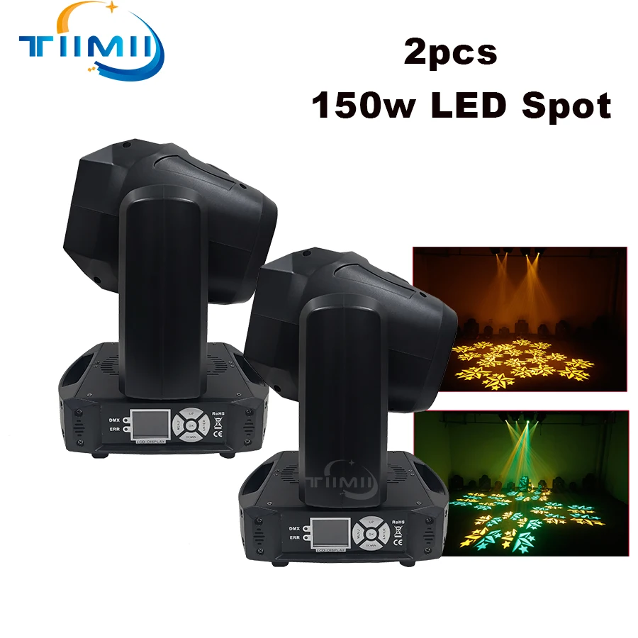 

2Pcs/LOT 150W Led Spot Moving Head Light 14 channels Prism Spot Light With Rotation Gobo For Dj Stage Dmx 512 Beam light