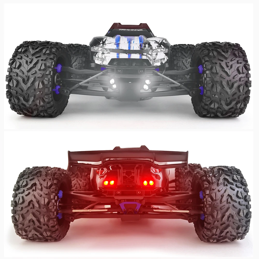 TRINOOD Front and Rear LED Lights Bar Headlight Taillight Spotlight Lamp for E-REVO 2.0 1/10 4WD Monster Truck Parts