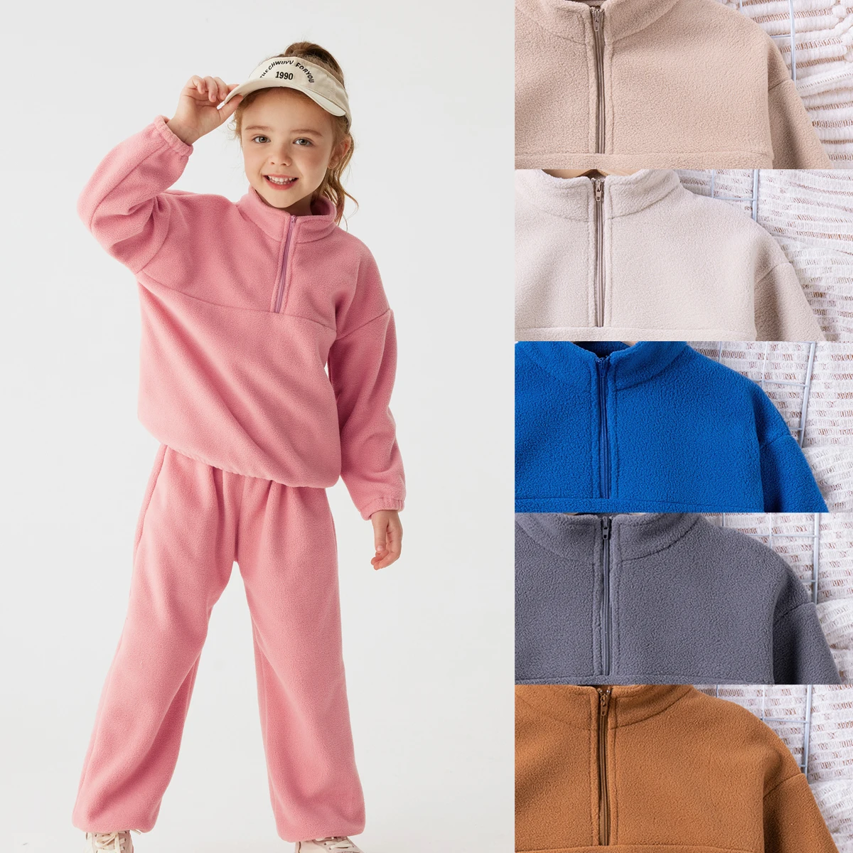 Toddler Warm Set Solid Autumn/Winter Set Long sleeved Sweatshirt and Pants Set for Daily Wear or Outdoor Play Wear