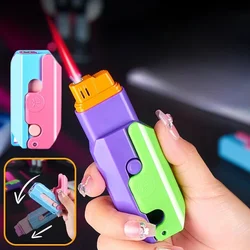 Metal Portable, Foldable, Inflatable Lighter With Windproof Direct Spray Red Flame Igniter, Suitable For Indoor And Outdoor Use
