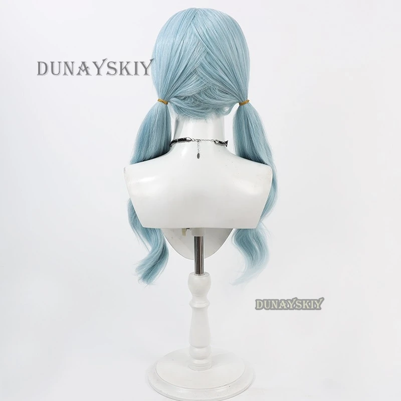 Hinomori shizuku cosplay synthetische haar perücken projekt sekai bunte bühne! Kunststück. 60cm lange blaue cos Perücke hitze beständig