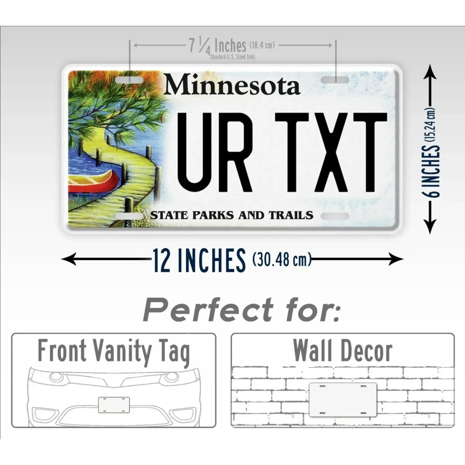 Custom Name Vintage Minnesota Metal Sign 6x12 Inch, Rustic Indoor Outdoor Wall Art Garage Bar Decor