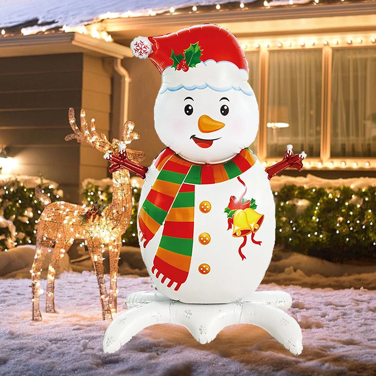 1pc 50 inch Christmas Snowman Standing Foil Balloon, Christmas Party Decoration Balloon, Holiday Event and Scene Decoration