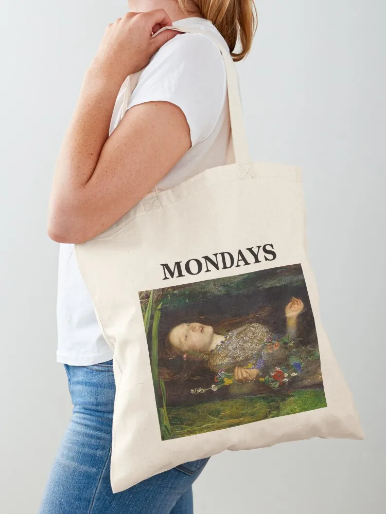 John Millais Ophelia - Mondays Tote Bag university shopper bag tote bags men custom bags Lady bag