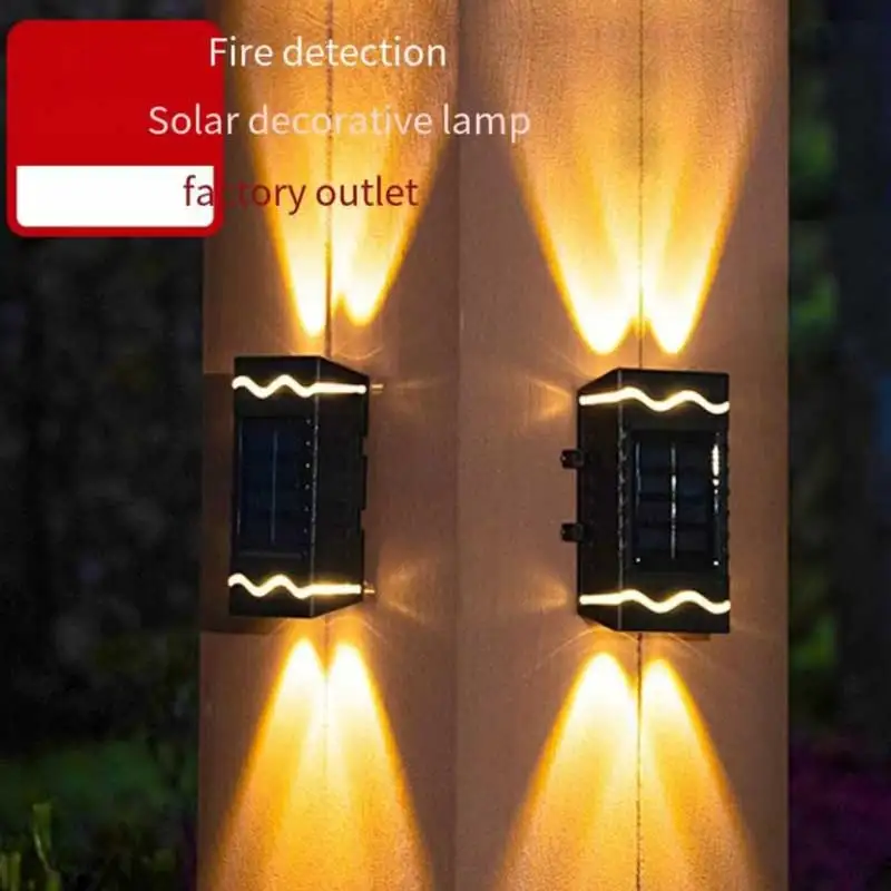 

Solar wall lamp outdoor rural villa courtyard wall washing lamp up and down glowing atmosphere decoration lamp waterproof landsc