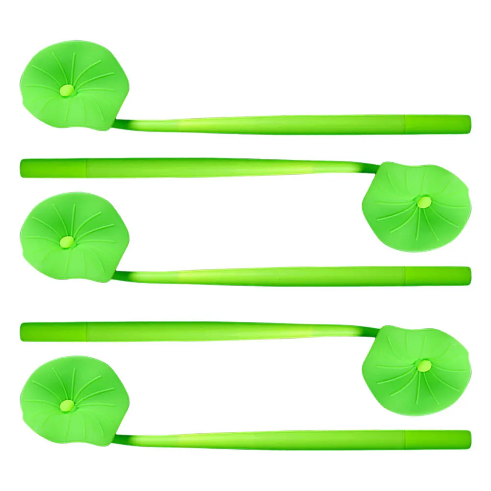 5Pcs Lotus Leaf Gel Pens Portable Smooth Writing Note Taking Pens Students School Supplies Creative Office Use