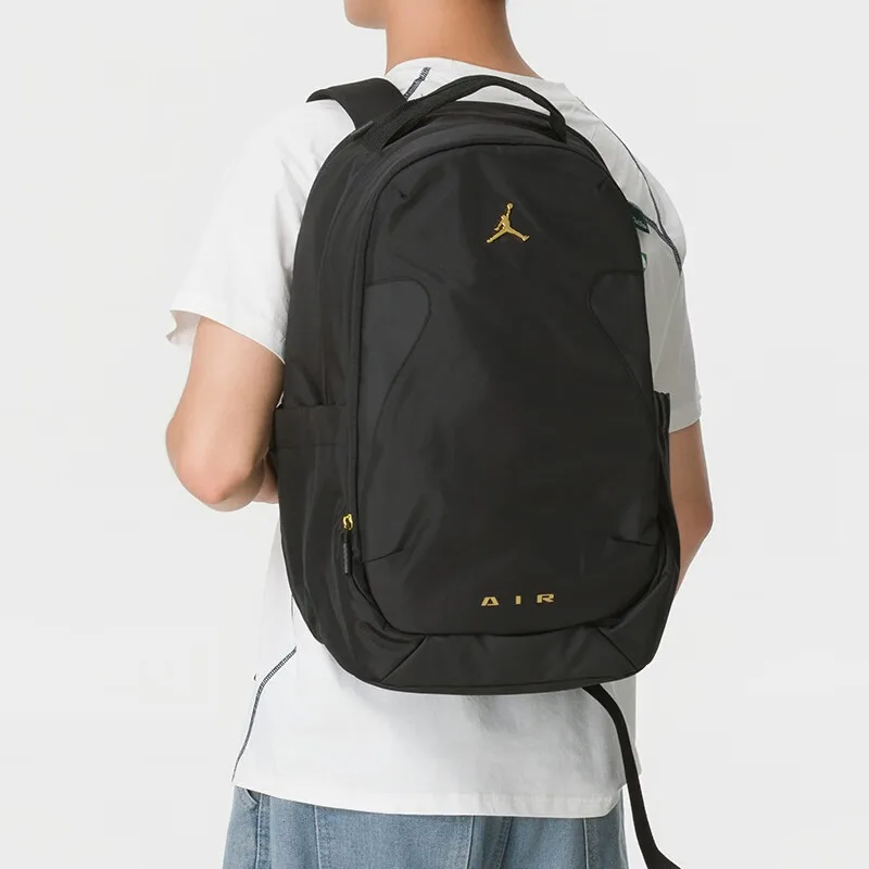NikeJordan Black Backpack Unisex Sports Leisure Backpack Large Capacity School Bag Trend JD2643016AD-001