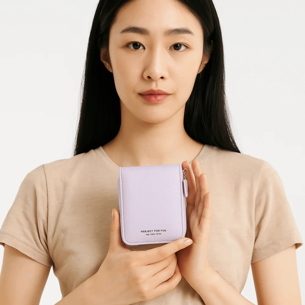 أنيقة رقيقة جدا المرأة محفظة قصيرة سستة متعددة الوظائف بو الجلود حامل البطاقة قصيرة مخلب محفظة نسائية للعملات المعدنية السفر #4