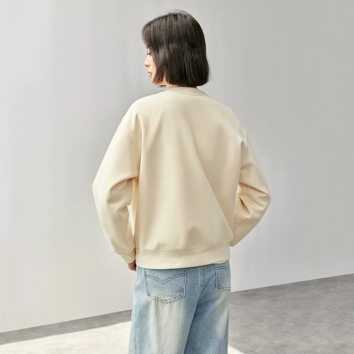 GENTUBILA-Sweat-shirt brodé à manches longues pour femmes, col rond, épissé, confort, mode printemps et automne, Y-141A53188, 2024