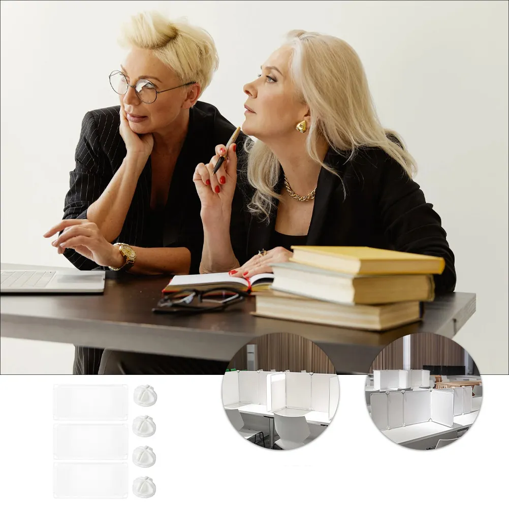 1Set Removable Desktop Sneeze Guard Shield Panel Protective Barrier for Employees Students Countertop Use Sneeze Guard
