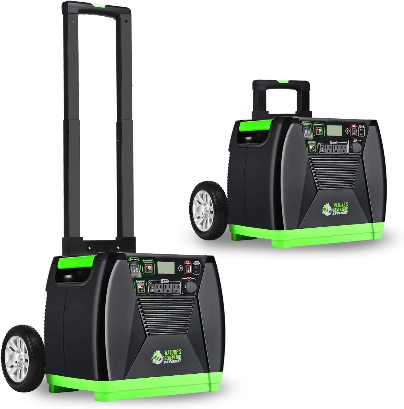 

Elite with Cart -3600w Solar and Wind Powered Generator in Quiet Operation with 12V DC port 2 USB ports AC outlets