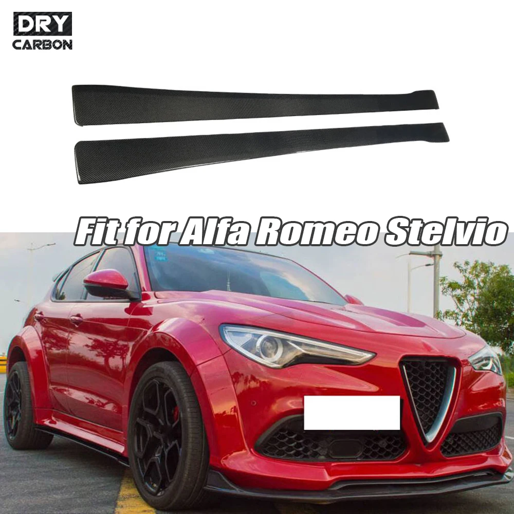 

Carbon Fiber Side Skirts For Alfa Romeo Stelvio 2017 2018 2019 Door Bumper Bottom Plate Protector Car Styling FRP