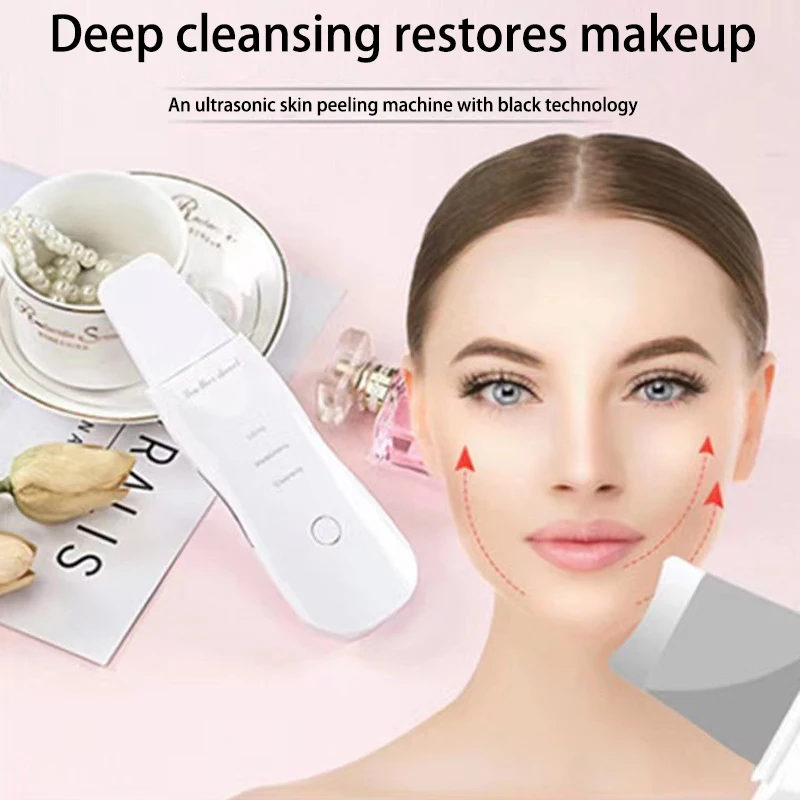 ไฟฟ้าFacial Skin Scrubberการสั่นสะเทือนFace SpatulaทําความสะอาดไอออนสิวBlackhead Remover Facial Lifting Skin Careเครื่องมือ