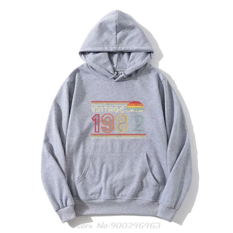 Vintage 1982 Jacket Zip Up HoodieHoodie Men Cotton Fashion Hoody 38th Birthday Gift Retro Style Fitted Clothing Merch Sweatshirt