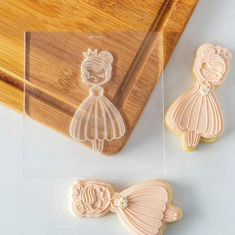 Cake Decoration Tool Princess Happy Birthday Cake Cookie Press Stamp Embosser Cutter Acrylic Fondant Sugar Cake Craft Cutter