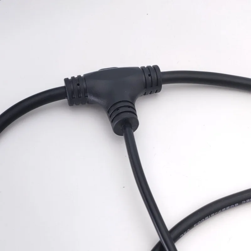 T-Type Waterproof Cable Splitter Connector Tee Outdoor Light String 2 3 4 pin 0.75 Square Wire Line LED Lighting Connect Cable