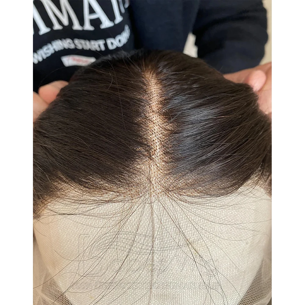 الطبيعية قصيرة بوب طويل غلويليس 200 الكثافة تسليط الضوء على شقراء موجة الدانتيل 5x5 الحرير قاعدة باروكة من شعر طبيعي للنساء BabyHair preplucked #2