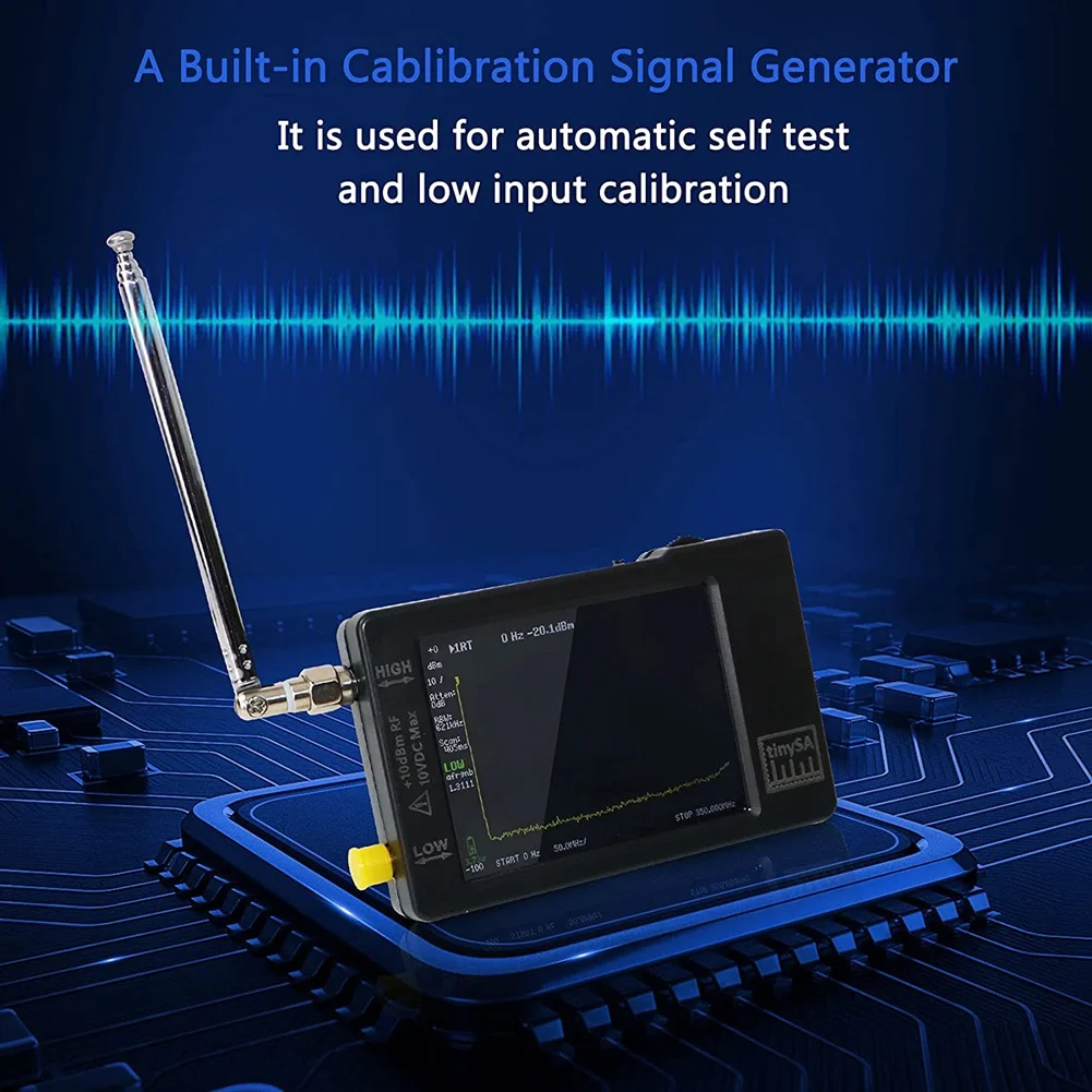 Upgraded TinySA Spectrum Analyzer,MF/HF/VHF UHF Input for 0.1MHZ-350MHZ and UHF Input for 240MHZ-960MHZ,Signal Generator