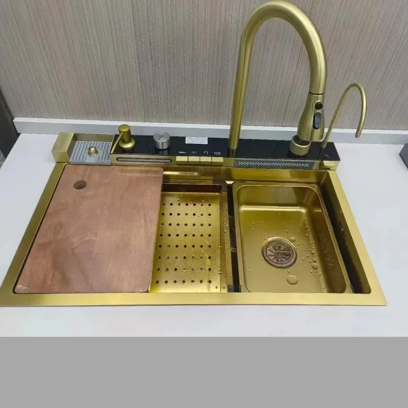 Large 304 Stainless Steel Kitchen Sink Single Bowl Deep Basin for Home Modern Countertop Installation Durable Rust Resistant