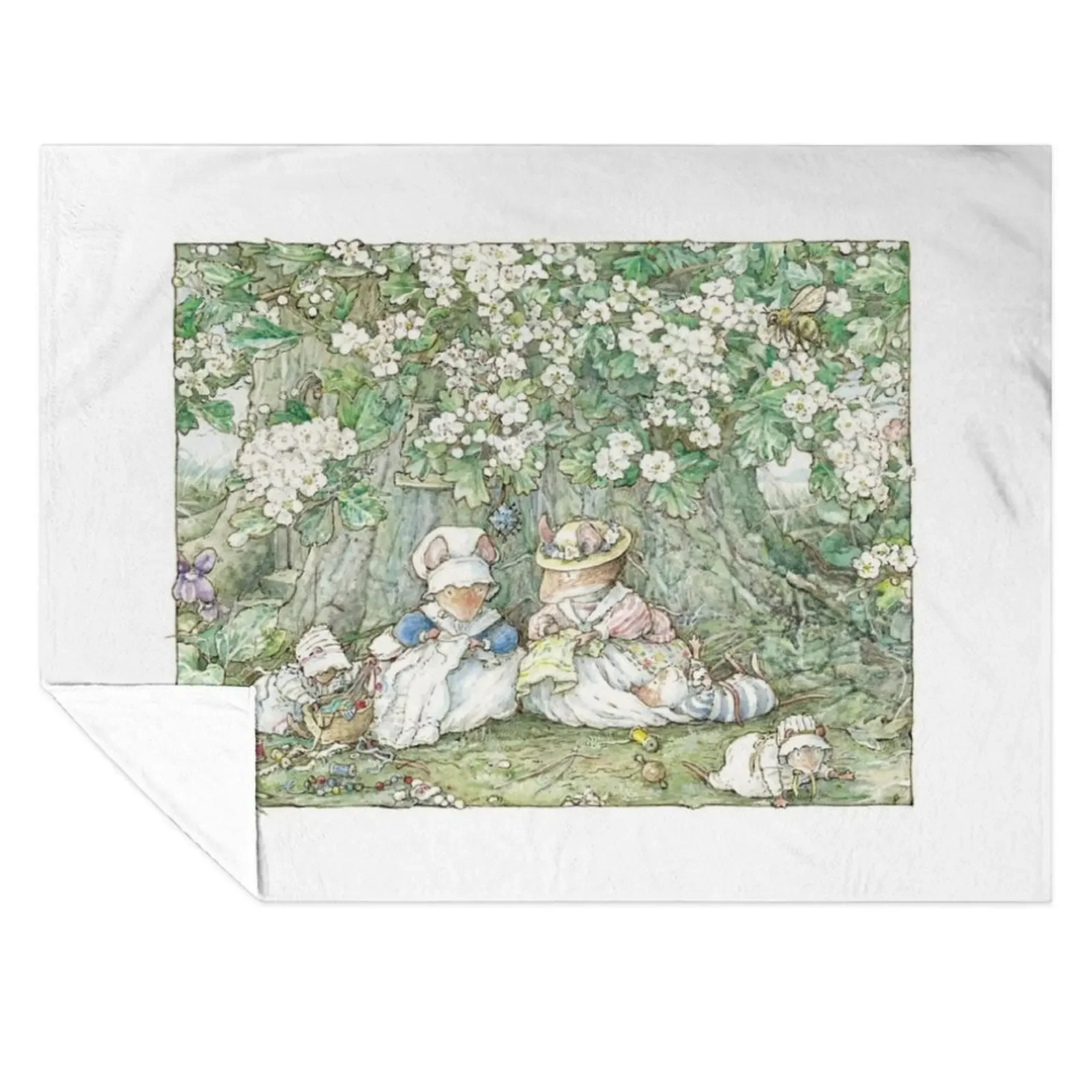 

Brambly Hedge - Hawthorn blossom and babies Throw Blanket heavy to sleep Flannel Loose Plaid on the sofa Blankets