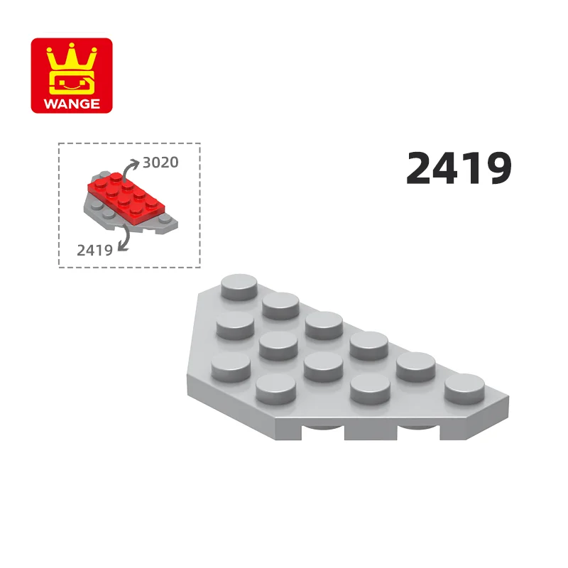 WANGE 2419 100g/54PCS 3x6 Wedge Block Moc Color Accessories Compatible with Brick DIY Children's Toy Assembly Gift Box