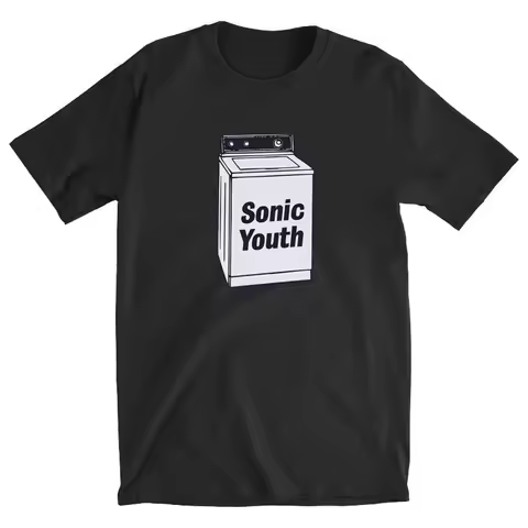 T-shirt: Sonic Youth Washing Machine Print T-shirt for Men, Pure Cotton Casual Loose and Versatile Short-sleeved