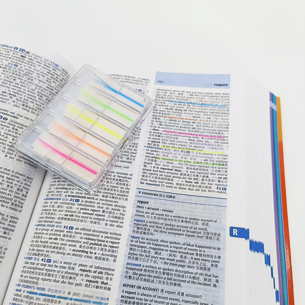 1mm High Light Line Stickers Multicolor Neon Sticky Note Page Markers, Index Flags, Convenient Memo Tabs for Office School Use