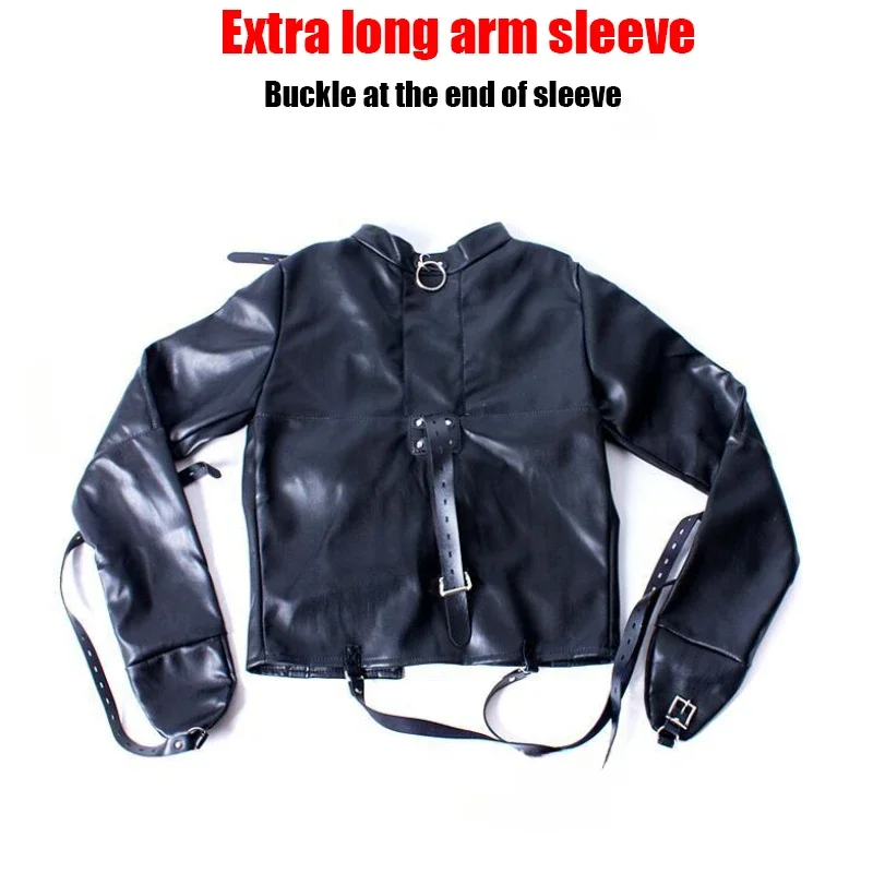 سترة ملابس داخلية جلدية SM مع حزام بين الرجلين، سترة مستقيمة لعب عبودية الألعاب، أزياء الأعرج دور الرقيق BDSM Sextoys