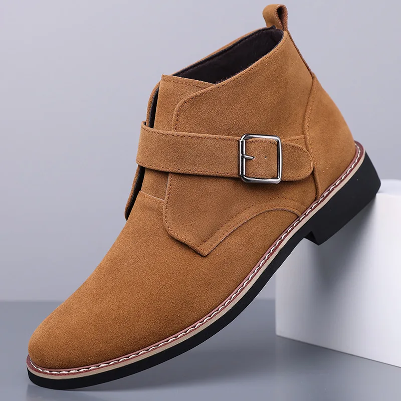 Autumn Winter Ankle Boots Business Suede Leather Men's Chelsea Boots 2026 Luxury Comfortable Casual Shoes Couple Handmade 39-48