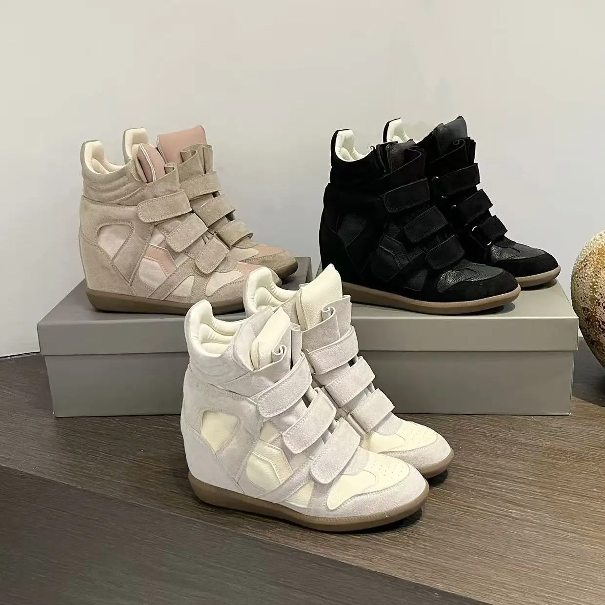 

Women's High Top Shoes 2025 New Style Inner Heightening Breathable Casual Sports Shoes Fashionable All-Match Comfortable