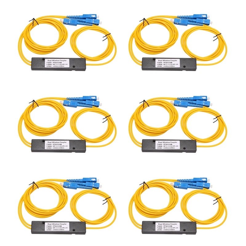 Singlemotdeファイバー光スプリッター、光学カプラー、6x sc、upc、1x2、plc