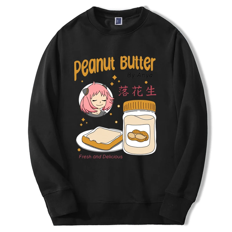 Kawaii Anya Spy X Family Anime Mens Sweatshirt Hoodies Cartoon Graphic Printed Streetwear Hip Hop Moletom Warm Sportswear